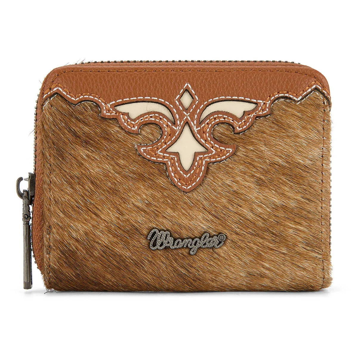Wrangler Genuine Hair-On Cowhide Zip-Around Wallet