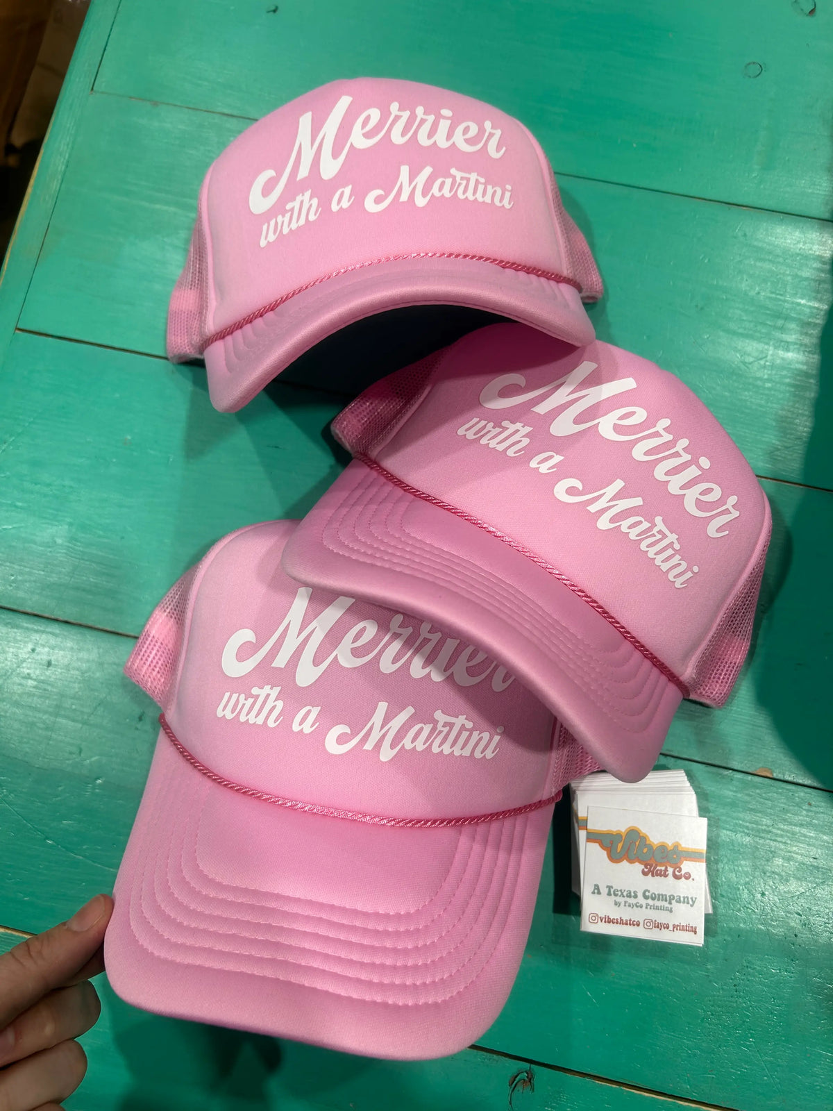 WHITE Merrier with a Martini Trucker