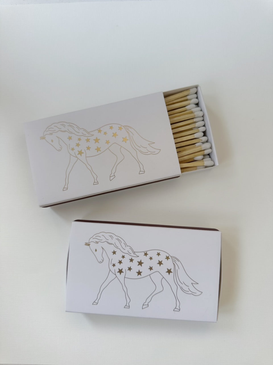 Stable Style Oversized White Horse And Stars Safety Matches for Lighting Candles
