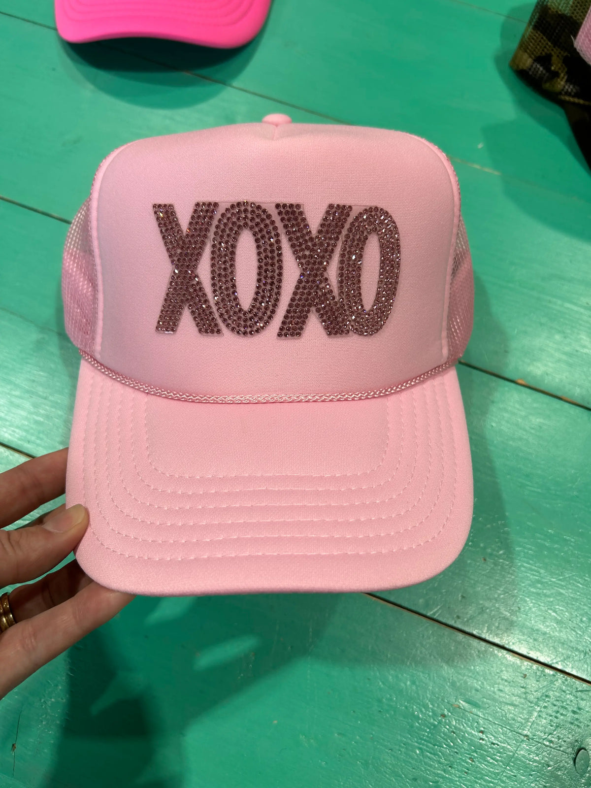 XOXO Rhinestone Trucker
