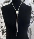 Iridescent Glass Stone Bolo Necklace