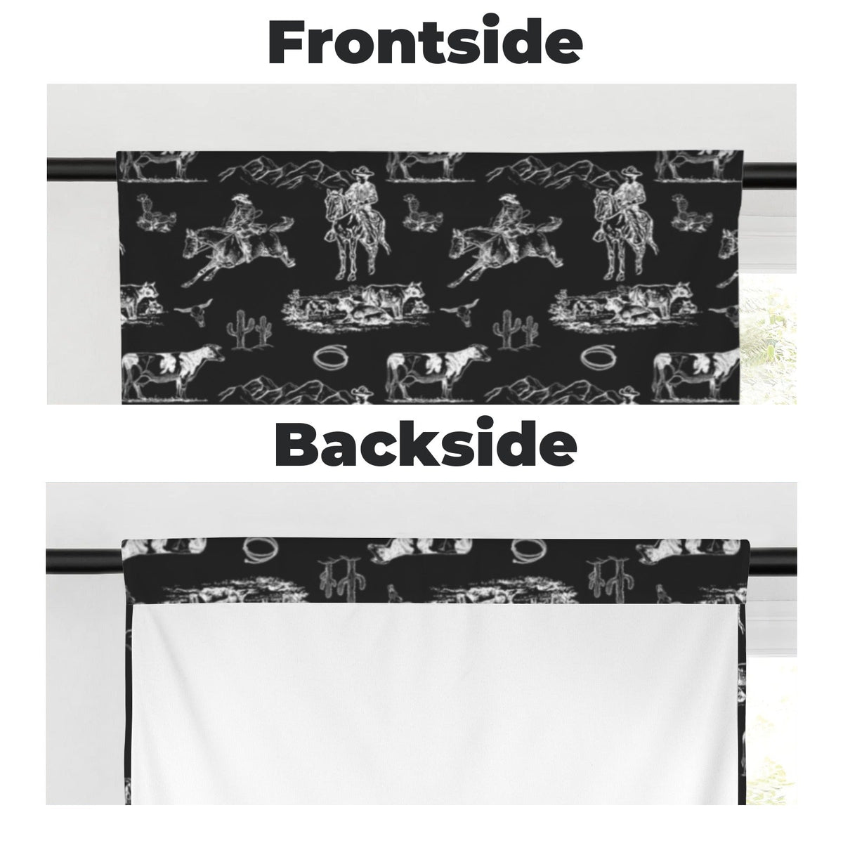Baha Ranch Ranch Life Window Curtains 28"x40" (2-Piece) Made in America