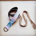 Pastel Leather Belt with Fringe