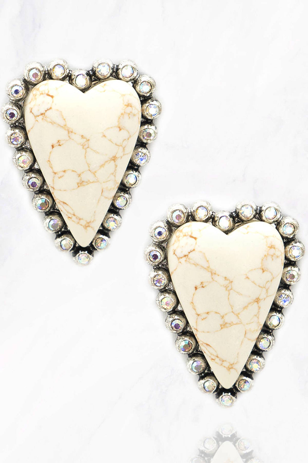 Arc Heart Earrings: Ivory