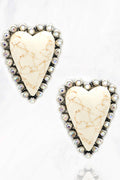 Arc Heart Earrings: Ivory