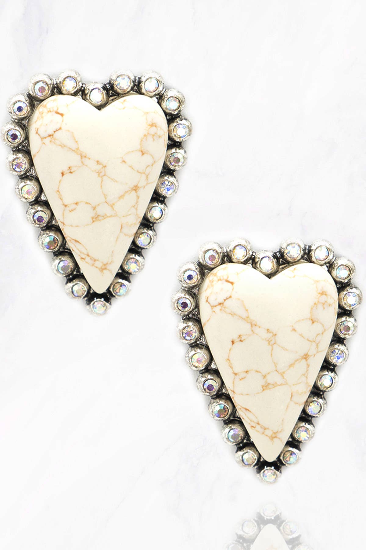 Arc Heart Earrings: Ivory