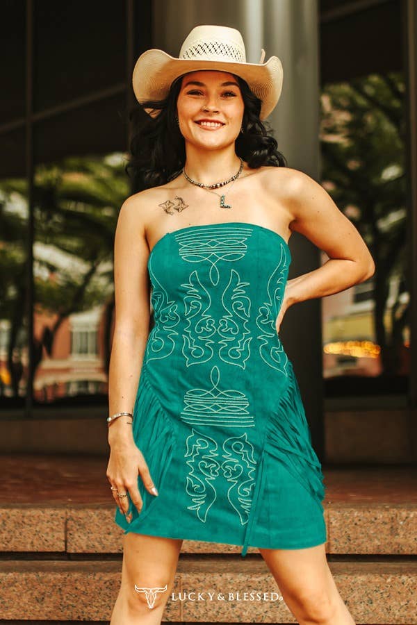 Emerald Canyon Fringe Dress