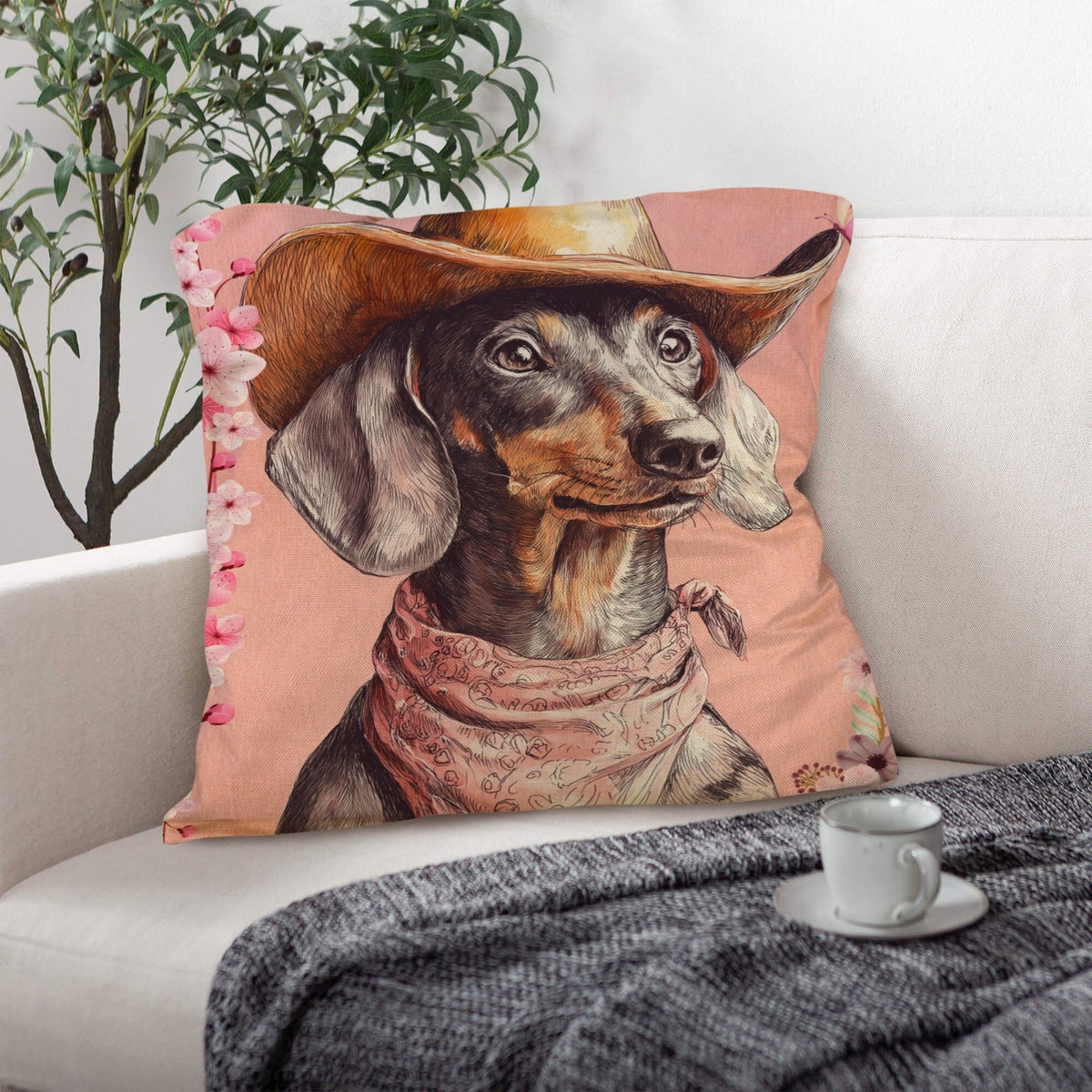Baha Ranch Danilo Painted Dachshund Pillow Case  Made in America