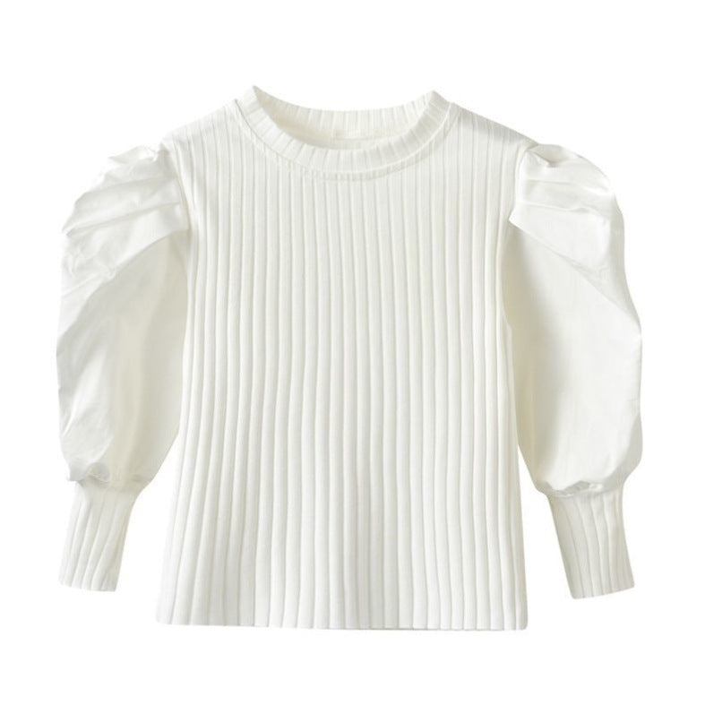 Girls Western Style Long Puff Sleeved Shirt