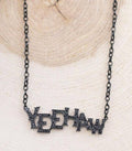 Rhinestone Yeehaw Letter Necklace