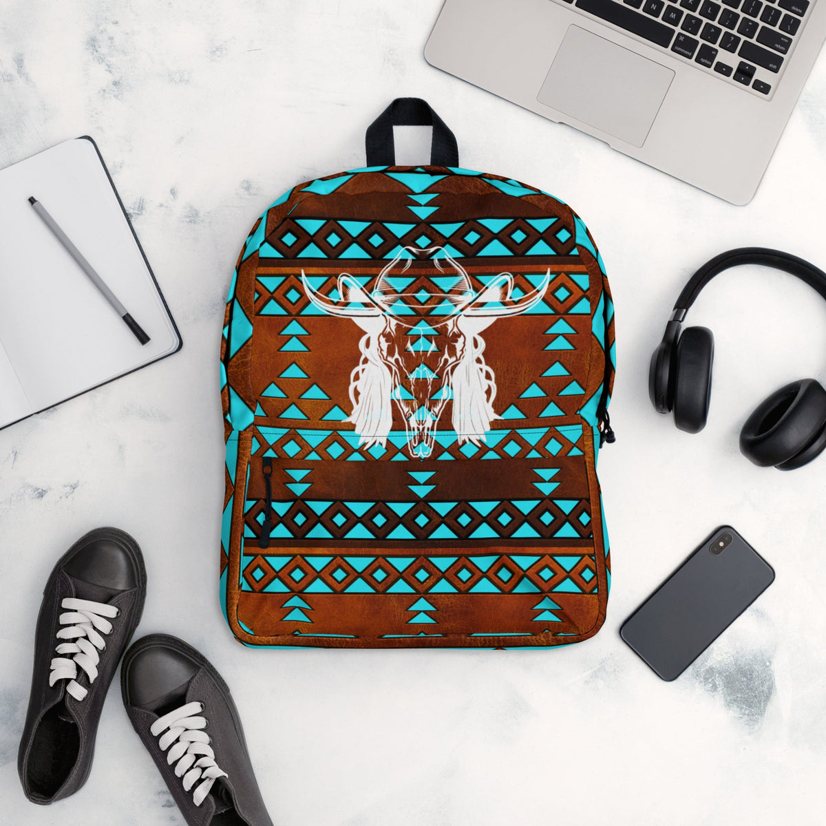Baha Ranch Western Wear Mullet Cowboy Aztec Backpack With Inner Pocket