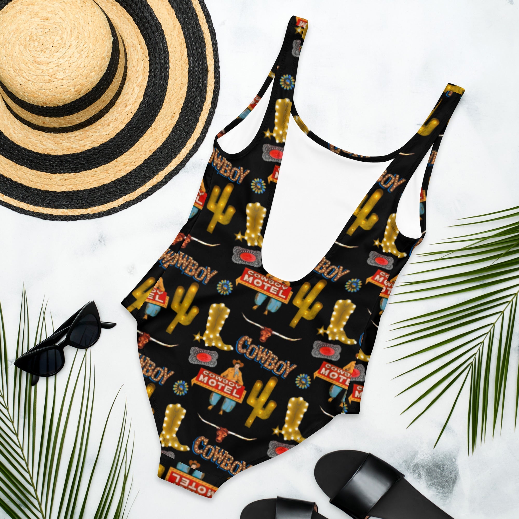 Baha Ranch Yeehaw All Cowboy One Piece Swim Suit