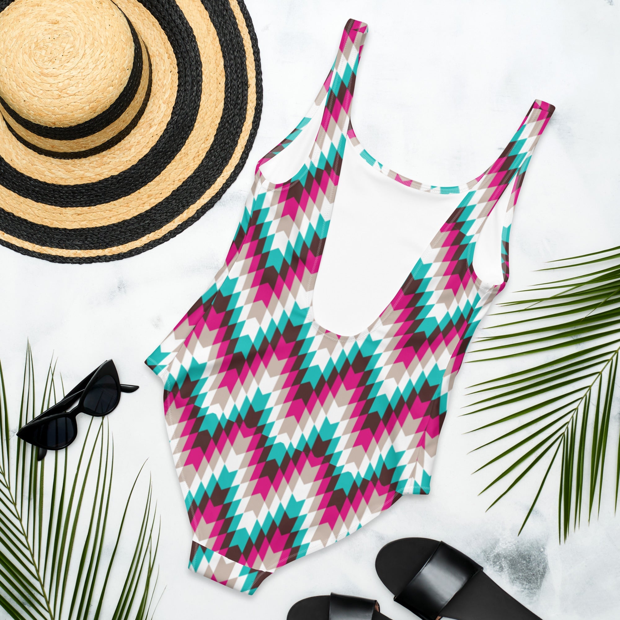 Baha Ranch Yeehaw Turquoise Aztec One-Piece Swimsuit