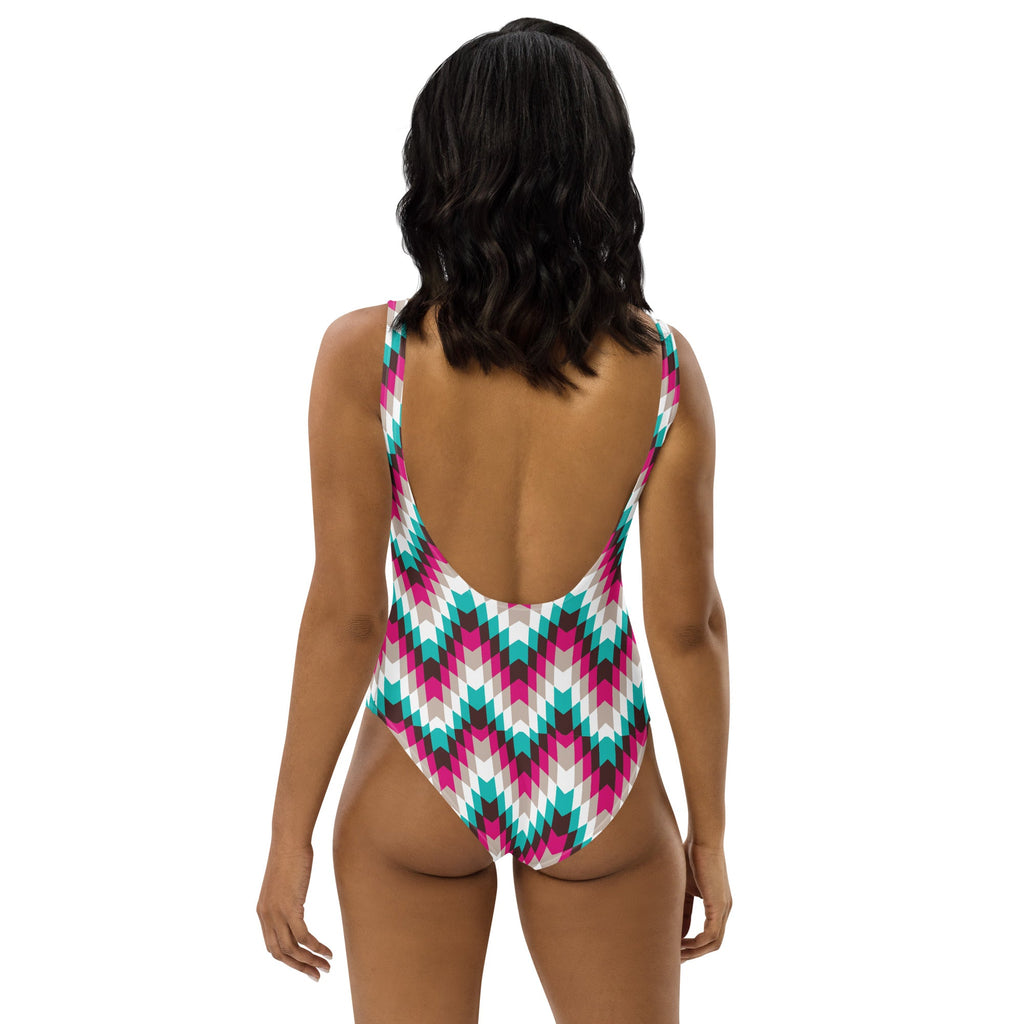 Baha Ranch Yeehaw Turquoise Aztec One-Piece Swimsuit