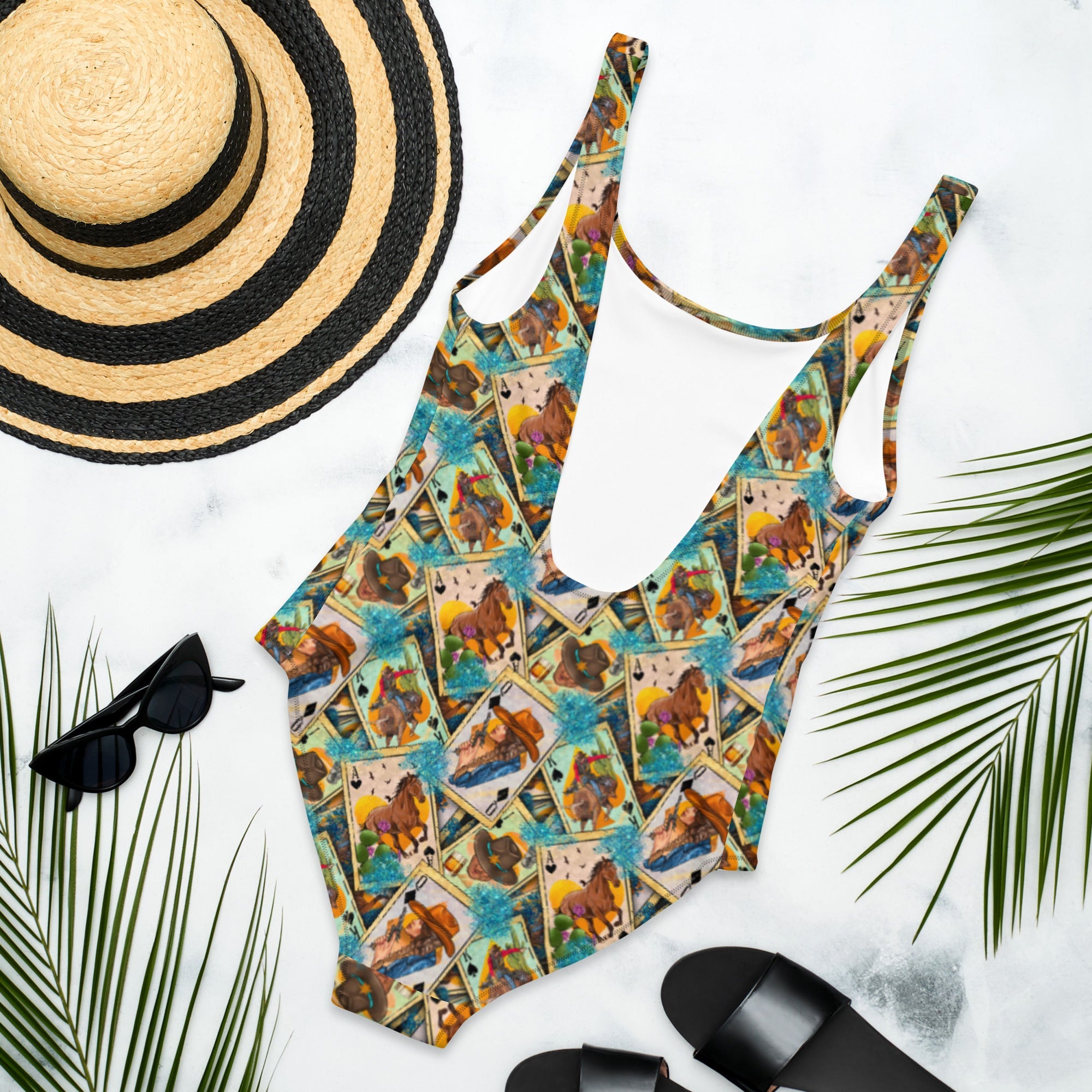 Baha Ranch Yeehaw Feelin' Lucky Cowgirl One-Piece Swimsuit