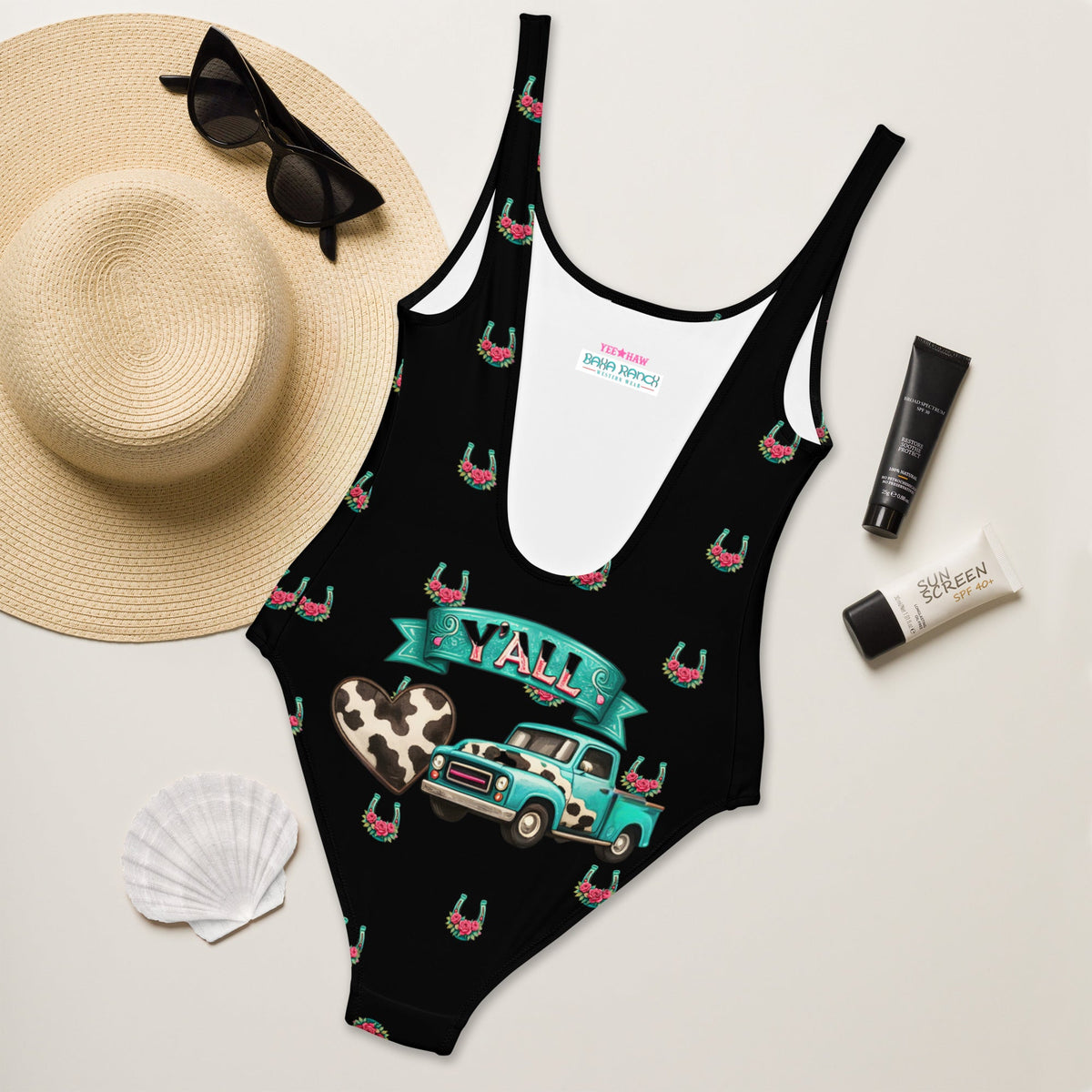 BAHA RANCH WESTERN WEAR Yeehaw Howdy Yall One Piece Swimsuit