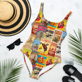 Baha Ranch Yeehaw Vintage Rodeo Poster One-Piece Swimsuit