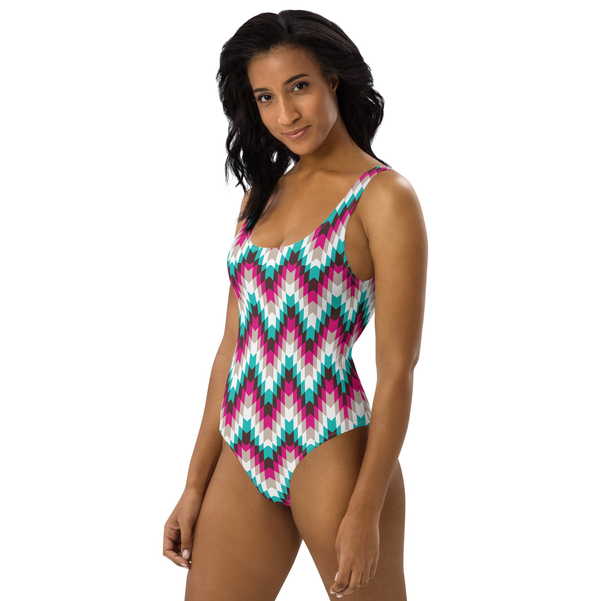 Baha Ranch Yeehaw Turquoise Aztec One-Piece Swimsuit