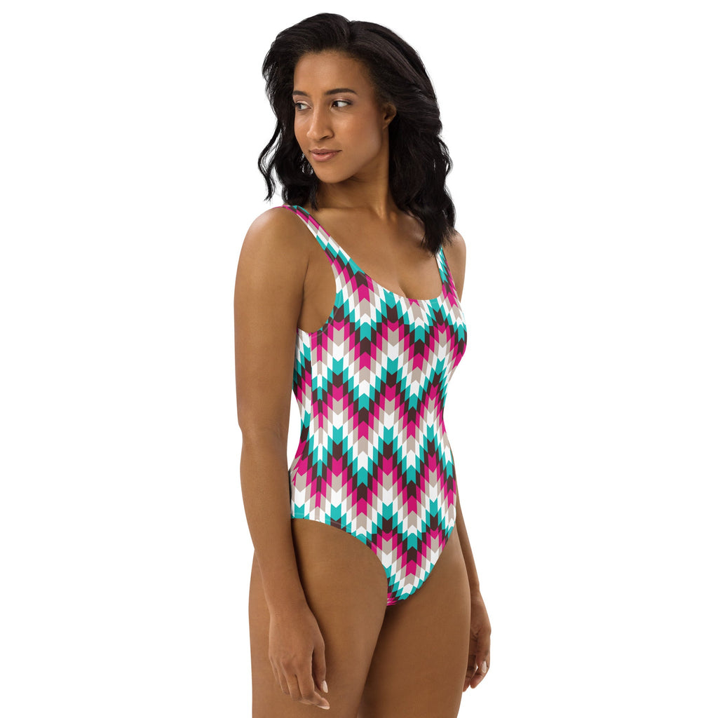 Baha Ranch Yeehaw Turquoise Aztec One-Piece Swimsuit