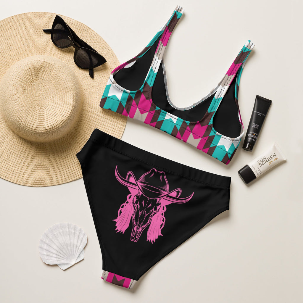 Baha Ranch Western Wear Yeehaw Mullet Cowboy Aztec Bikini Swimwear