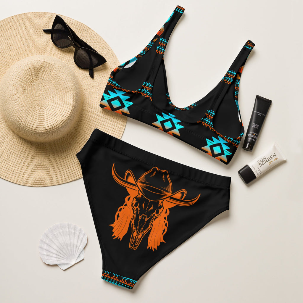 BAHA RANCH WESTERN WEAR Mullet Cowboy Aztec High Waisted Bikini