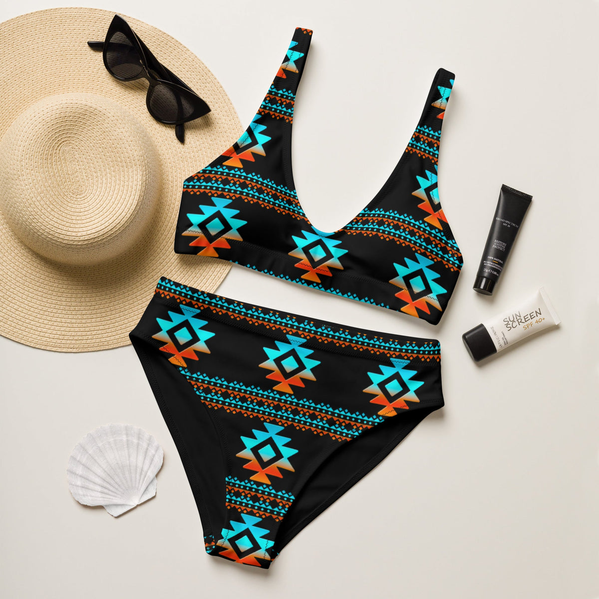 BAHA RANCH WESTERN WEAR Mullet Cowboy Aztec High Waisted Bikini