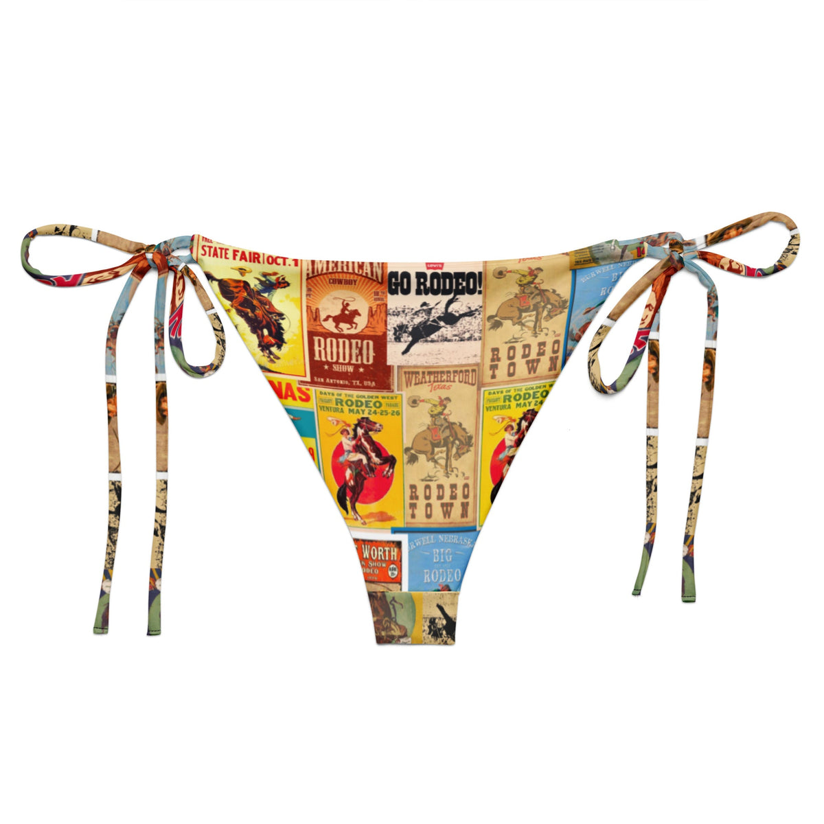 Baha Ranch Western Wear Yeehaw Vintage Rodeo String Bikini Bottom Swimwear