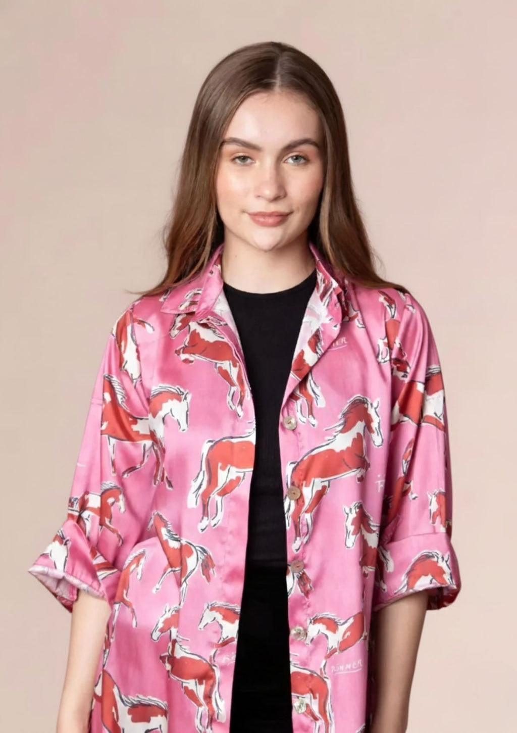 Amalia Shirt-Dress | Volt Print | Cerise