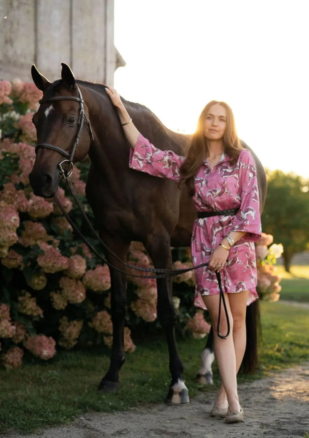 Amalia Shirt-Dress | Volt Print | Cerise