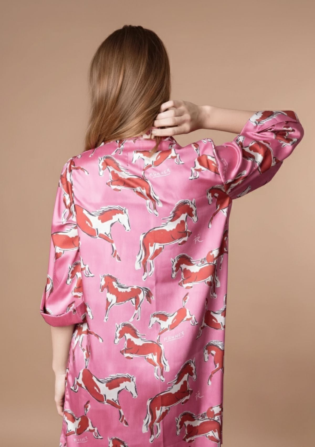 Amalia Shirt-Dress | Volt Print | Cerise