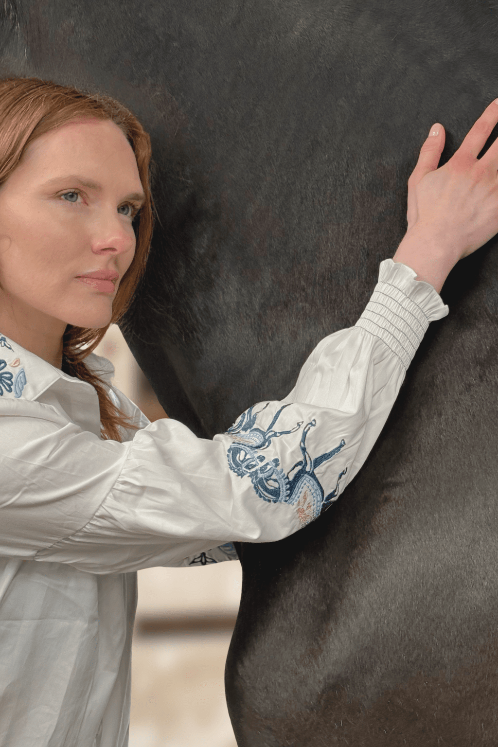 Annie Florale Shirt | White