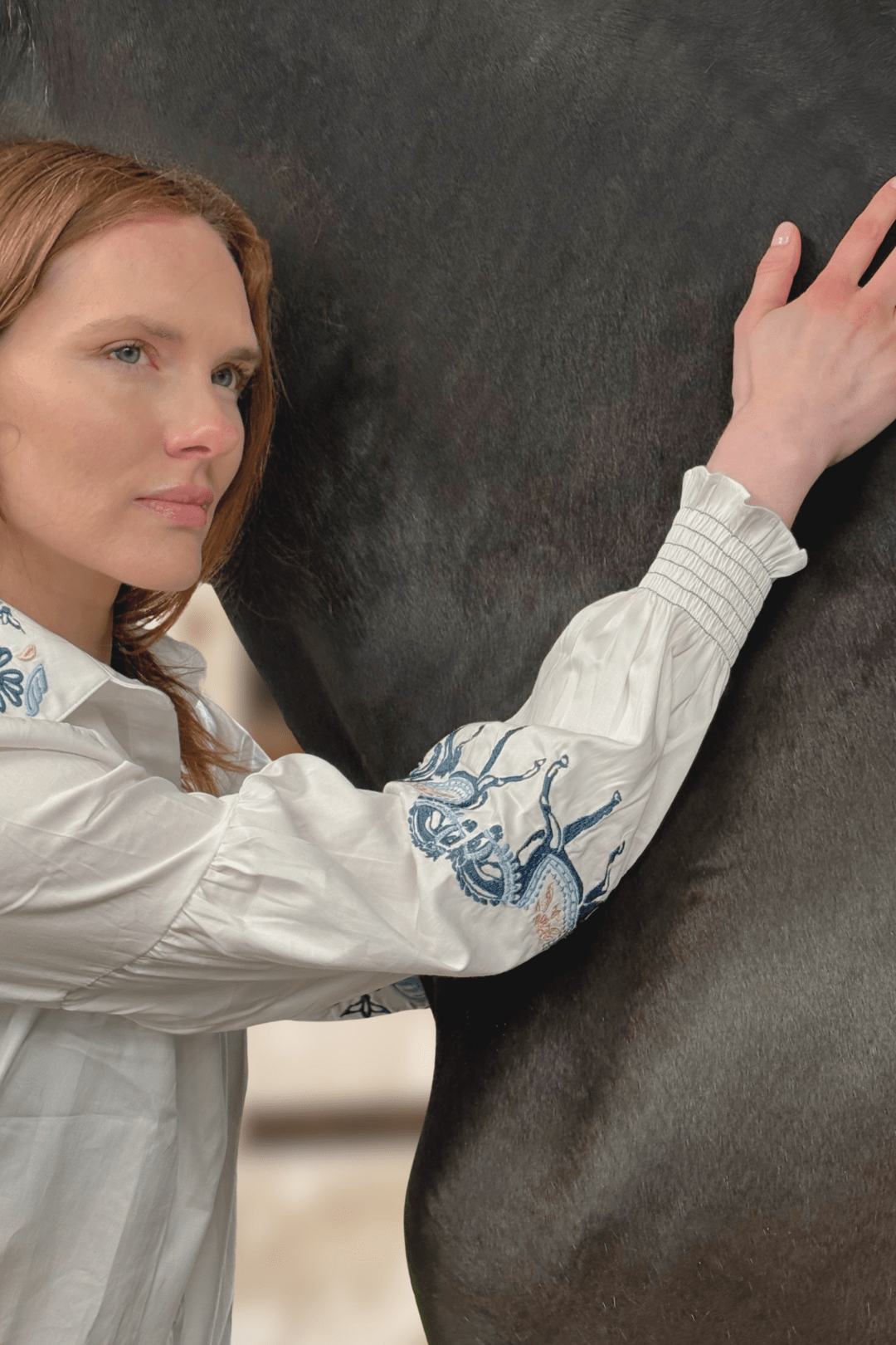 Annie Florale Shirt | White