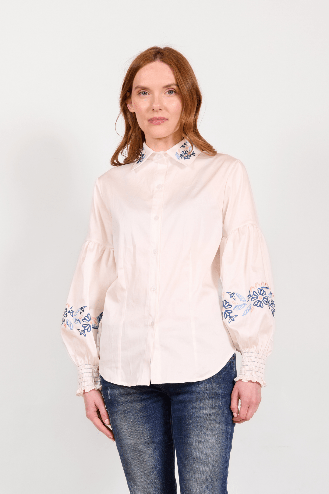 Annie Florale Shirt | White