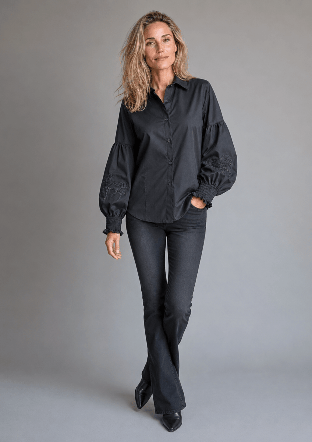 Annie Shirt Embroidered | In Color