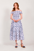 Aros Smocked Linen Dress