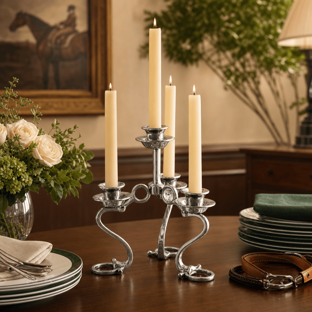 Equestrian Bit Four Light Candlestick