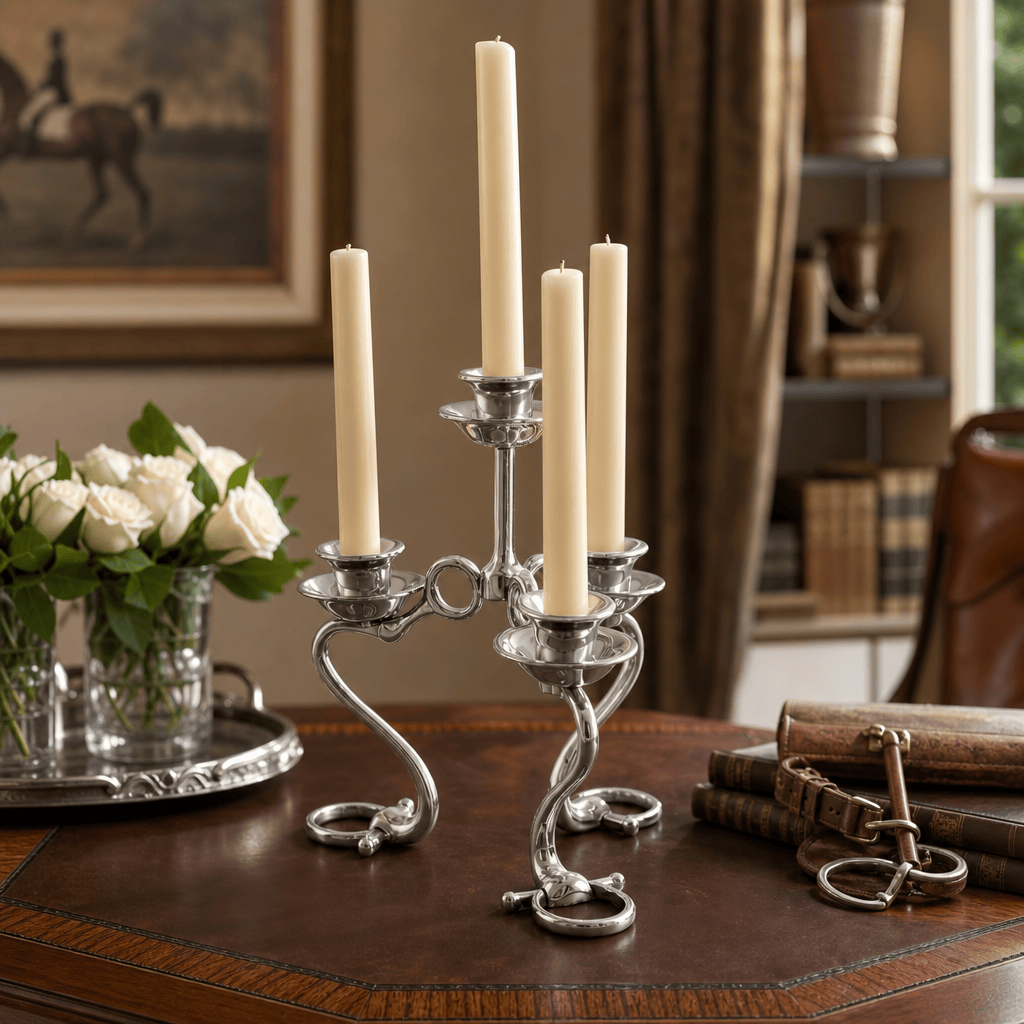 Equestrian Bit Four Light Candlestick