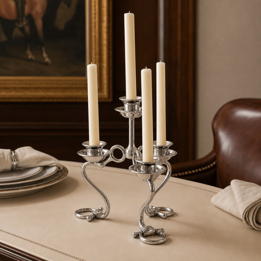 Equestrian Bit Four Light Candlestick
