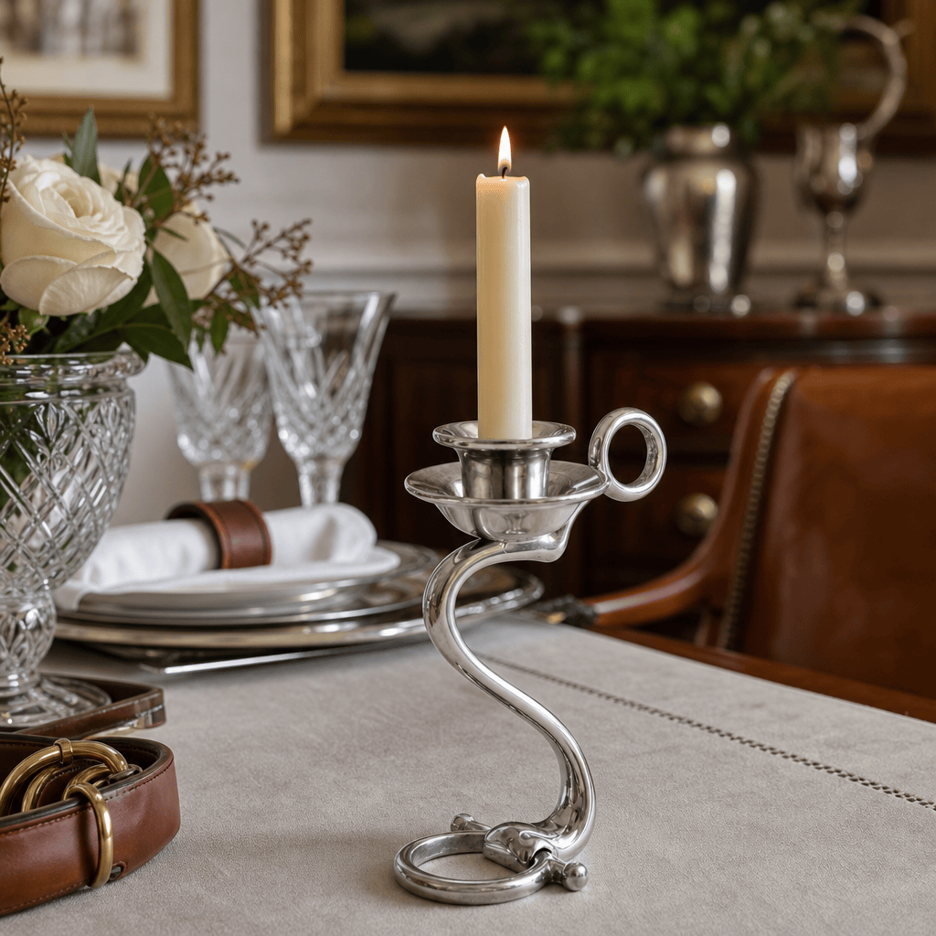 Equestrian Bit Single Candlestick