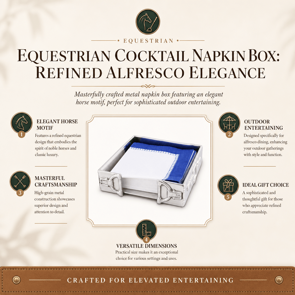 Equestrian Cocktail Napkin Box