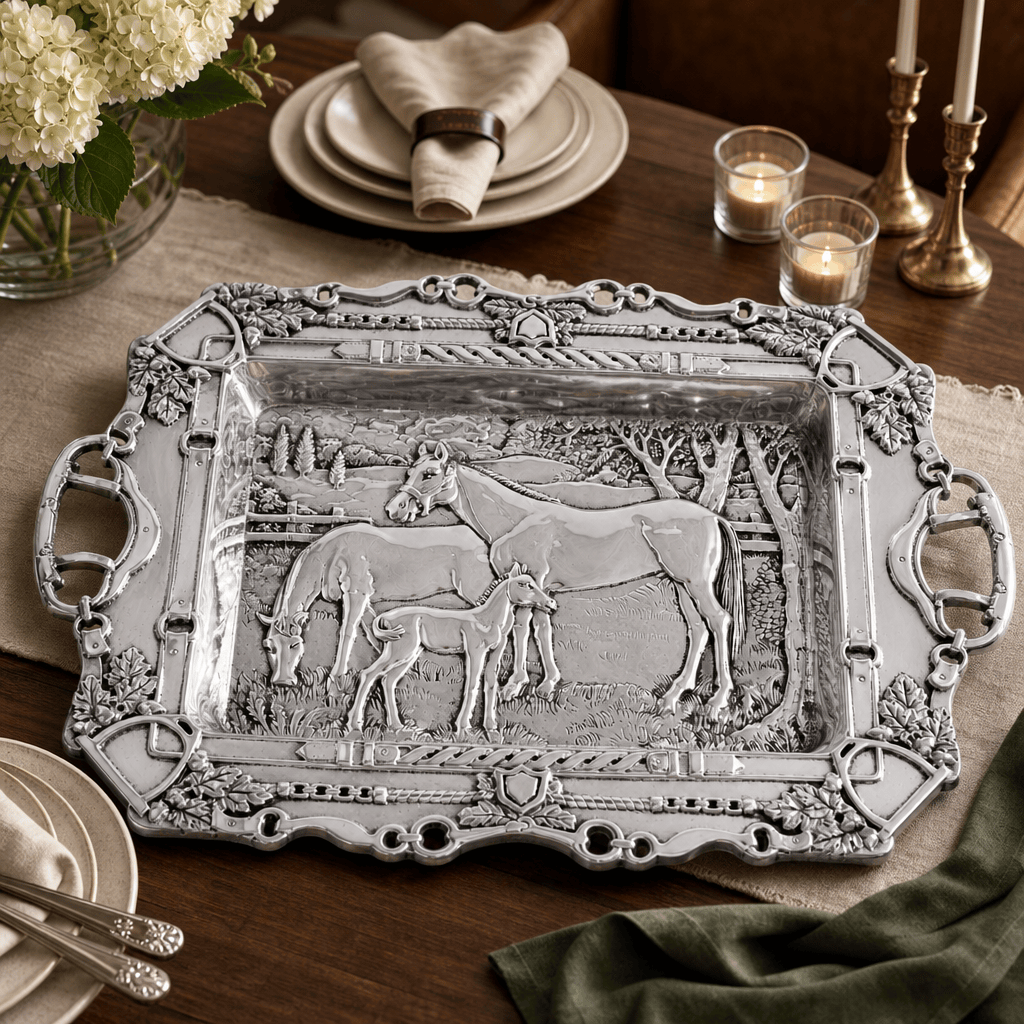 Grazing Horses Parlor Tray