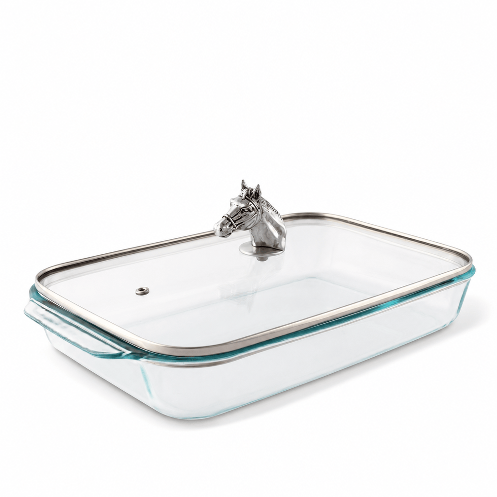 Horse Head with Pyrex 3 quart Baking Dish