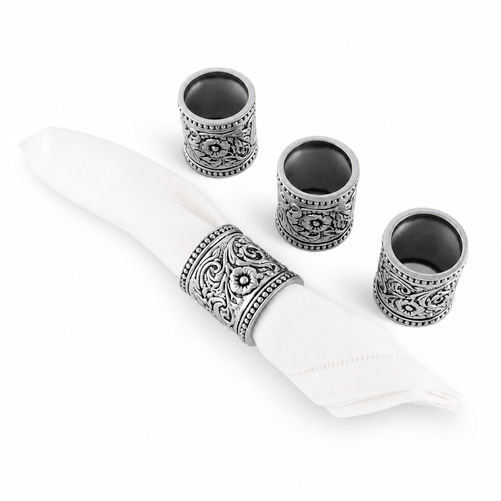 Concho Pattern Napkin Rings Set of 4