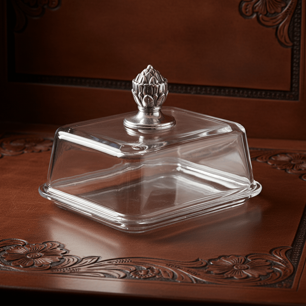 Glass Butter Dish - Concho