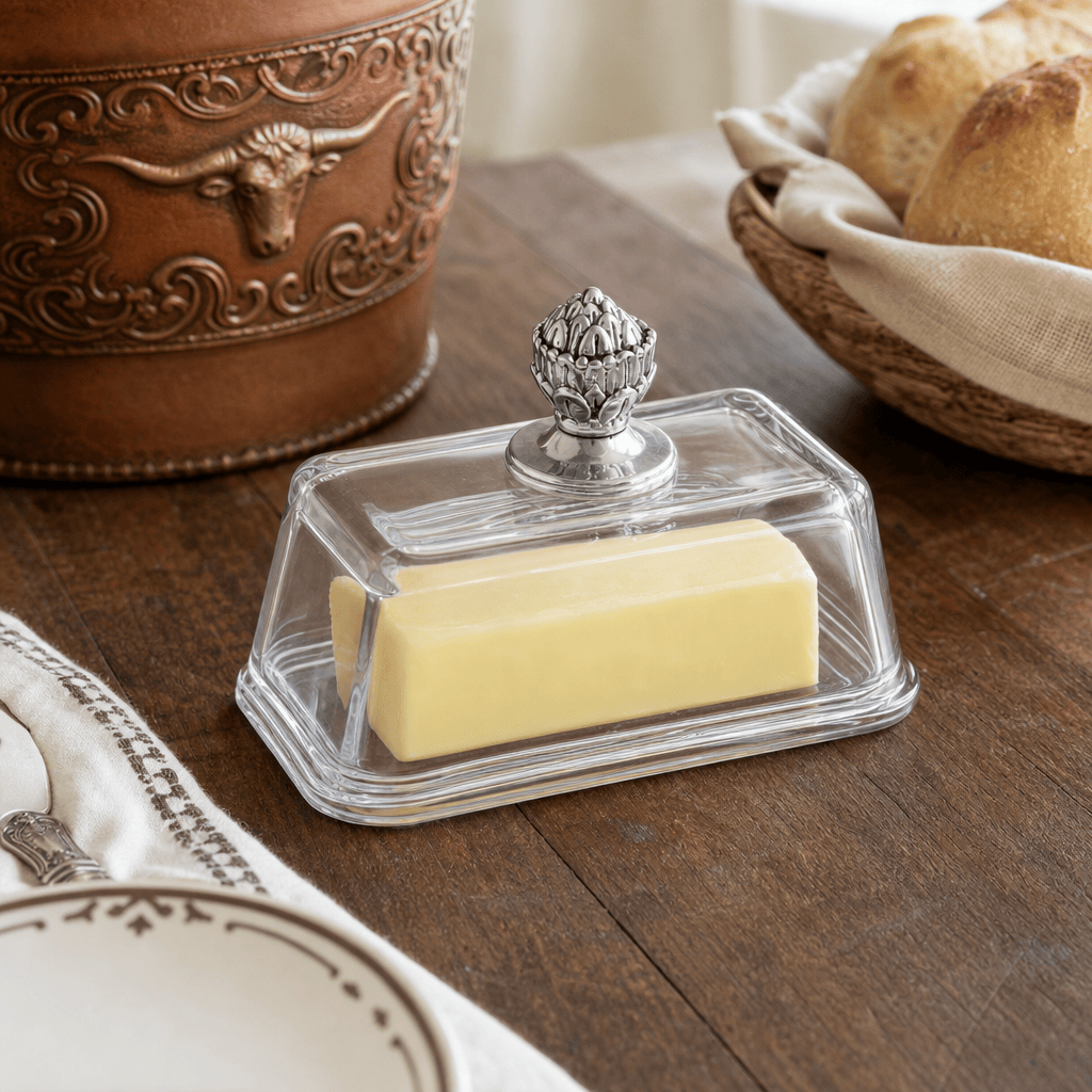 Glass Butter Dish - Concho