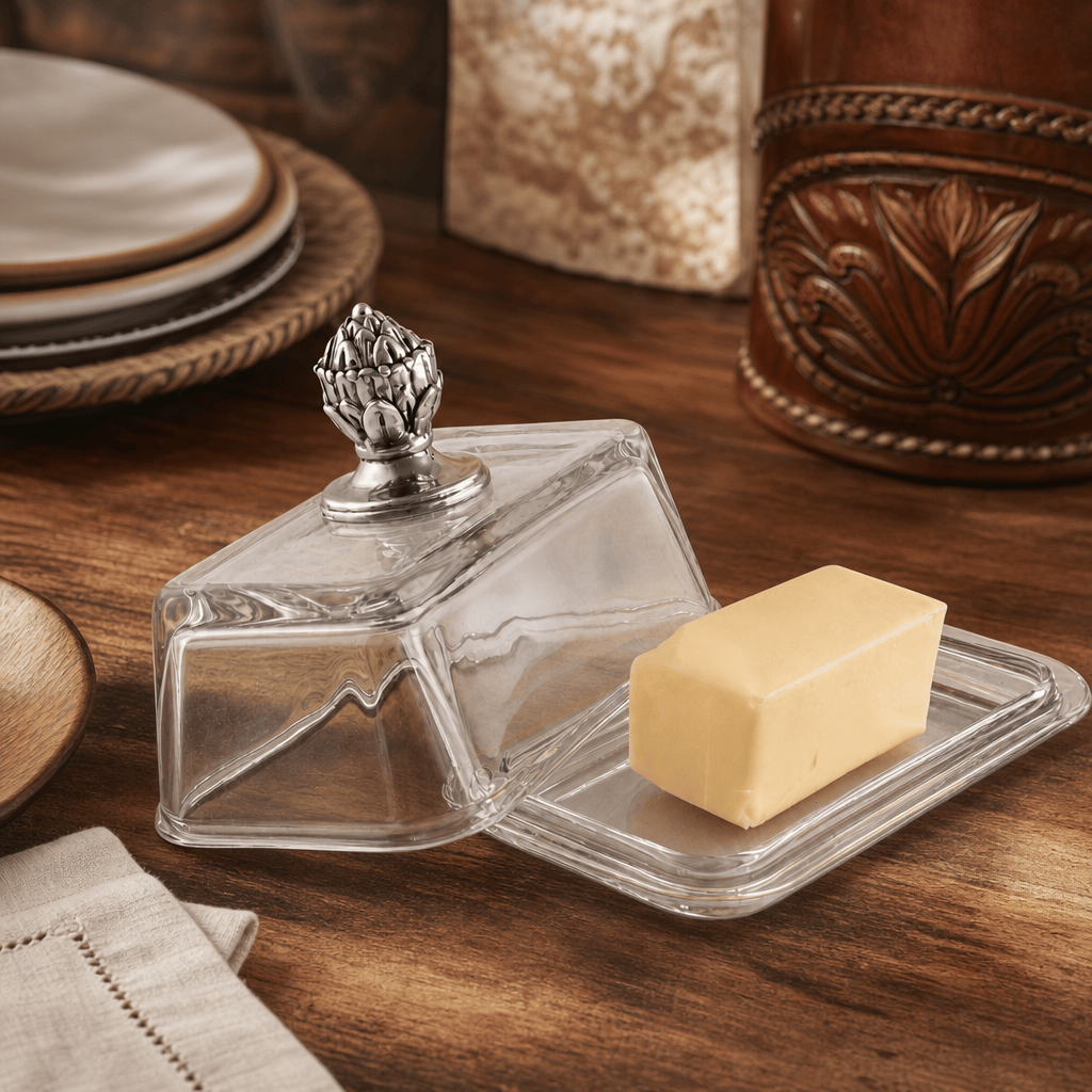 Glass Butter Dish - Concho