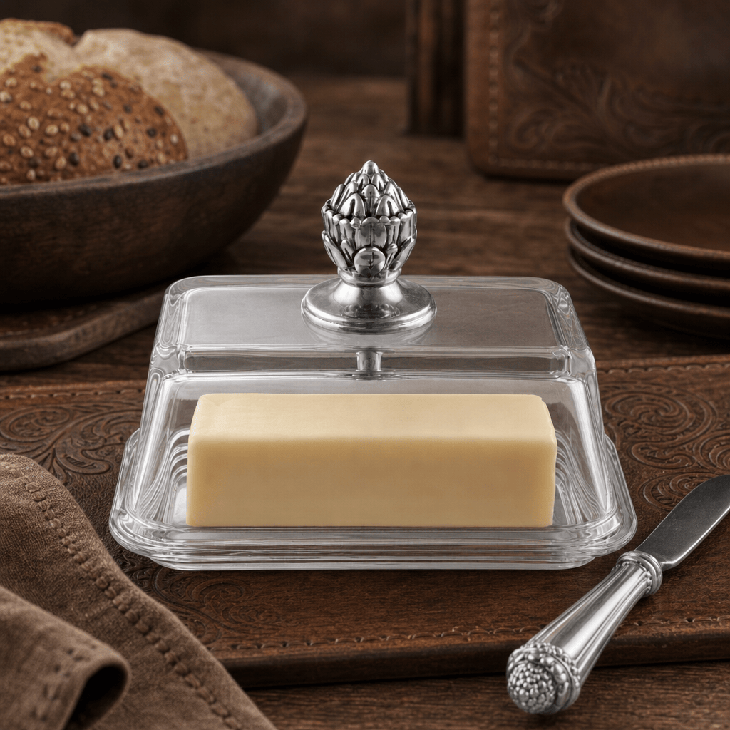 Glass Butter Dish - Concho