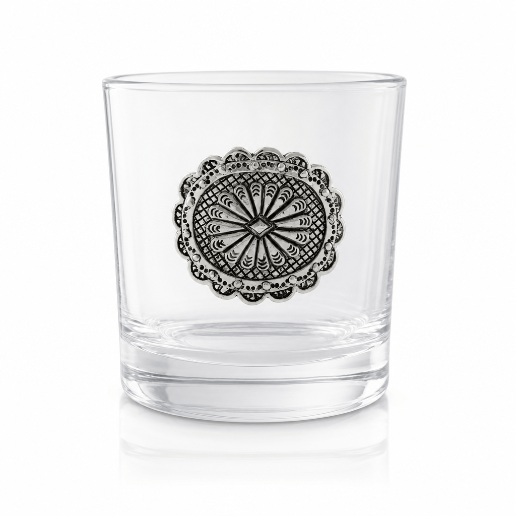 Western Concho Bar Glasses Set of 4