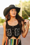 Prairie Rose Corset Top – Black