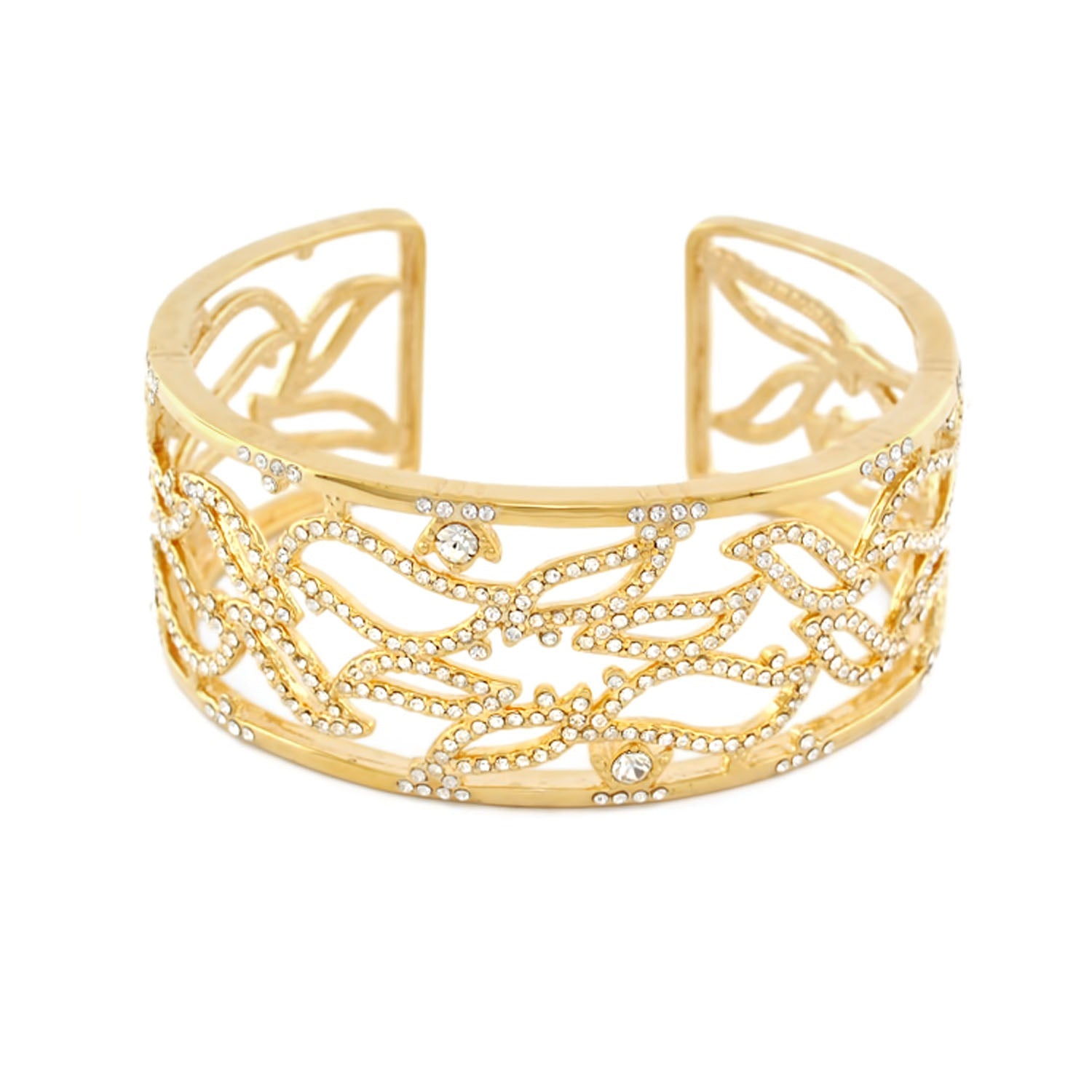 Axis Cubic Zirconia Gold Plated Bangle